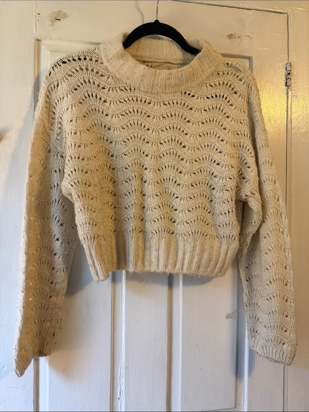 Urban Outfitter Cozy Cropped Open-Knit Sweater